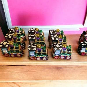 Glass Xmas locomotive ornaments